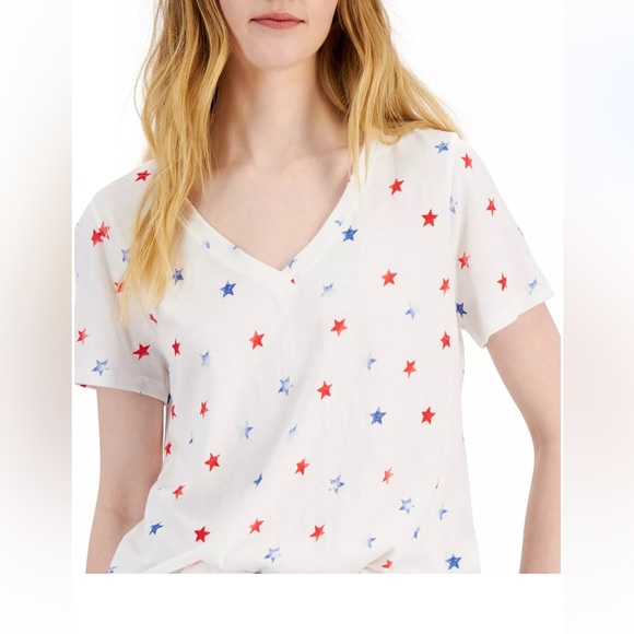 Style & Co. Nwot. Women’s cotton printed v-neck tshirt. Size PL - Picture 5 of 17